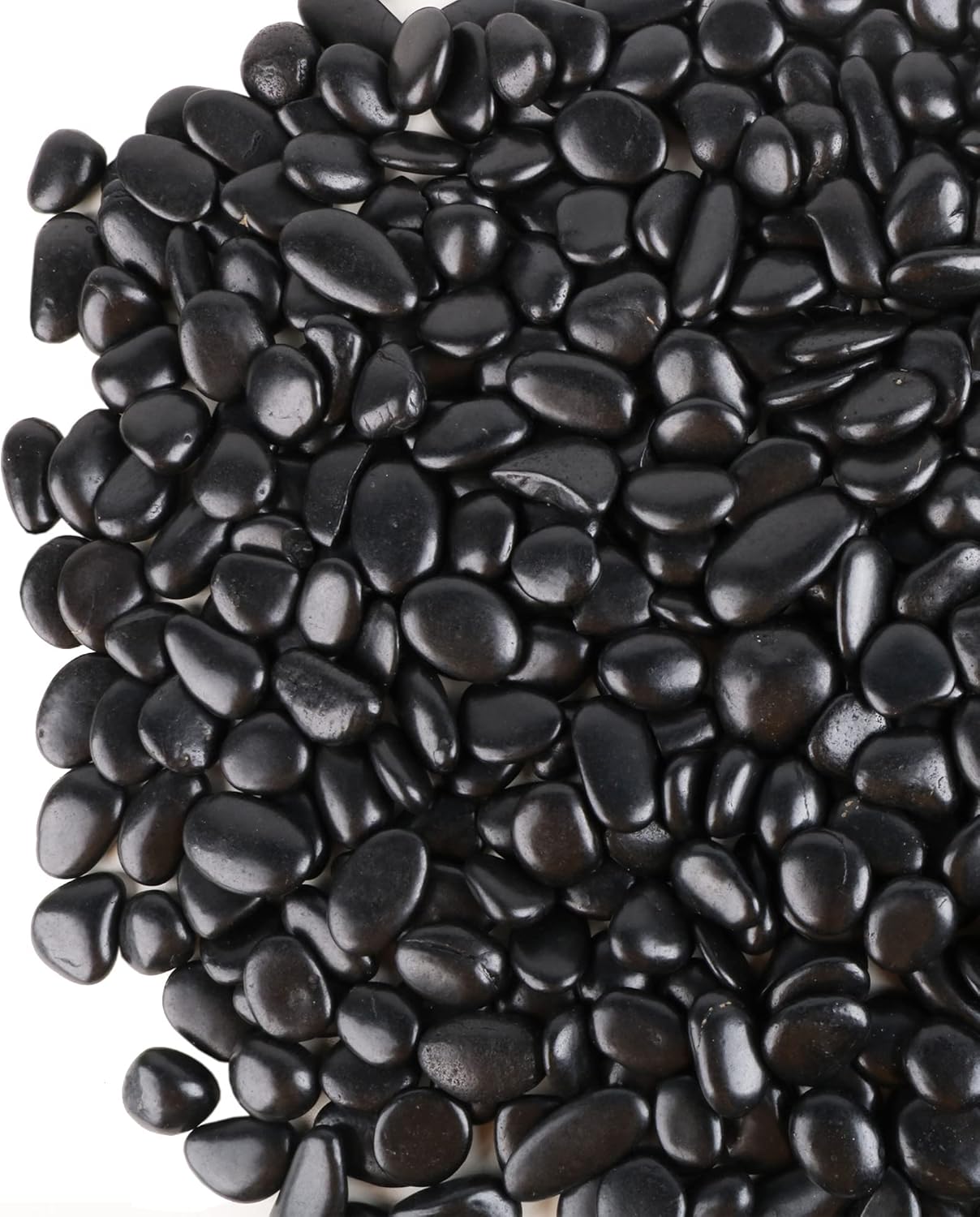 Black Pebbles for Plants 1.8lb Bulk Bag Aquarium Gravel 0.8"- 1.2" Decorative Polished Fish Tank Stone