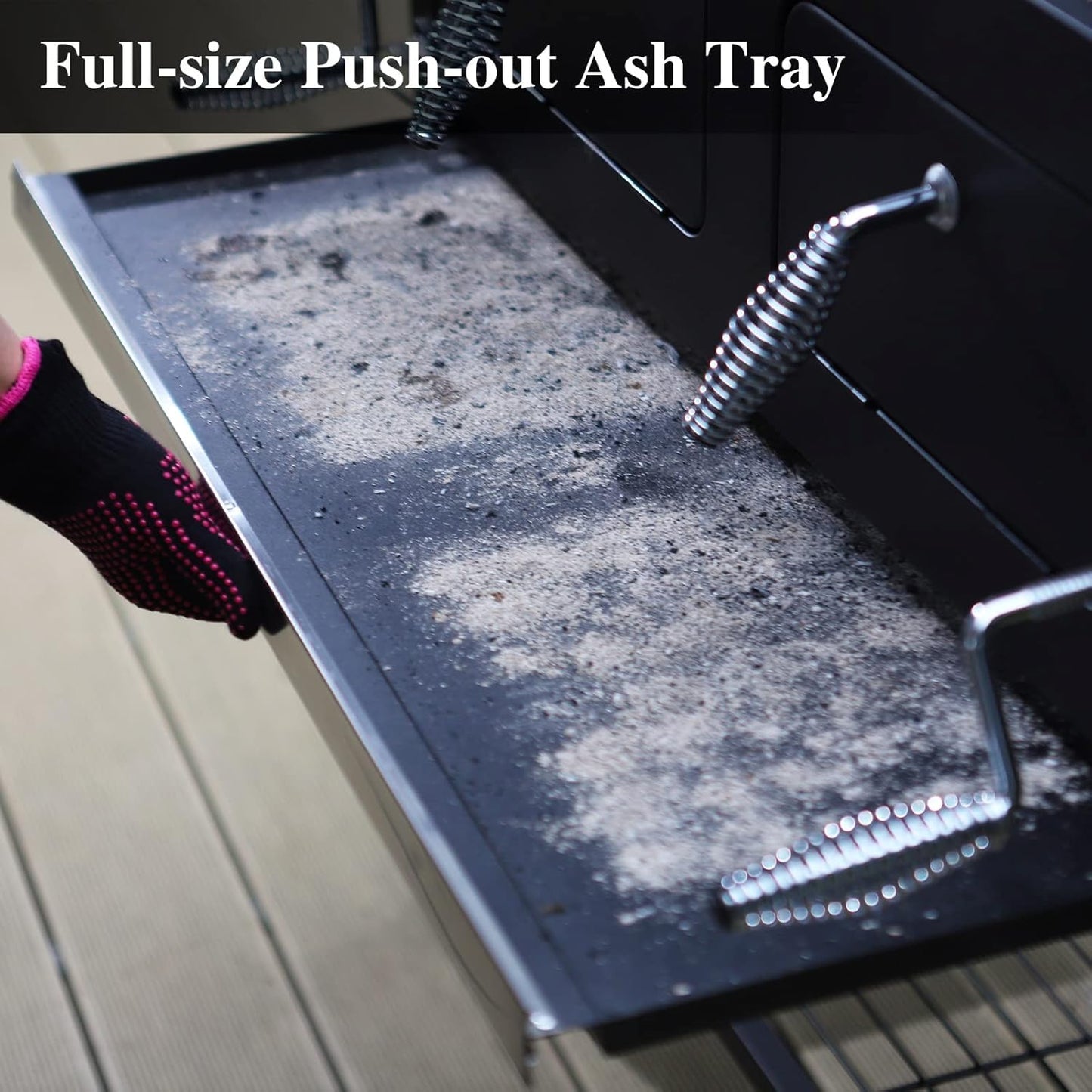 Sophia & William Extra Large Charcoal BBQ Grills with 794 SQ.IN. Cooking Area, Heavy Duty Outdoor Barbecue Grill with 2 Individual Lifting Charcoal Tray and 2 Foldable Side Table, Black