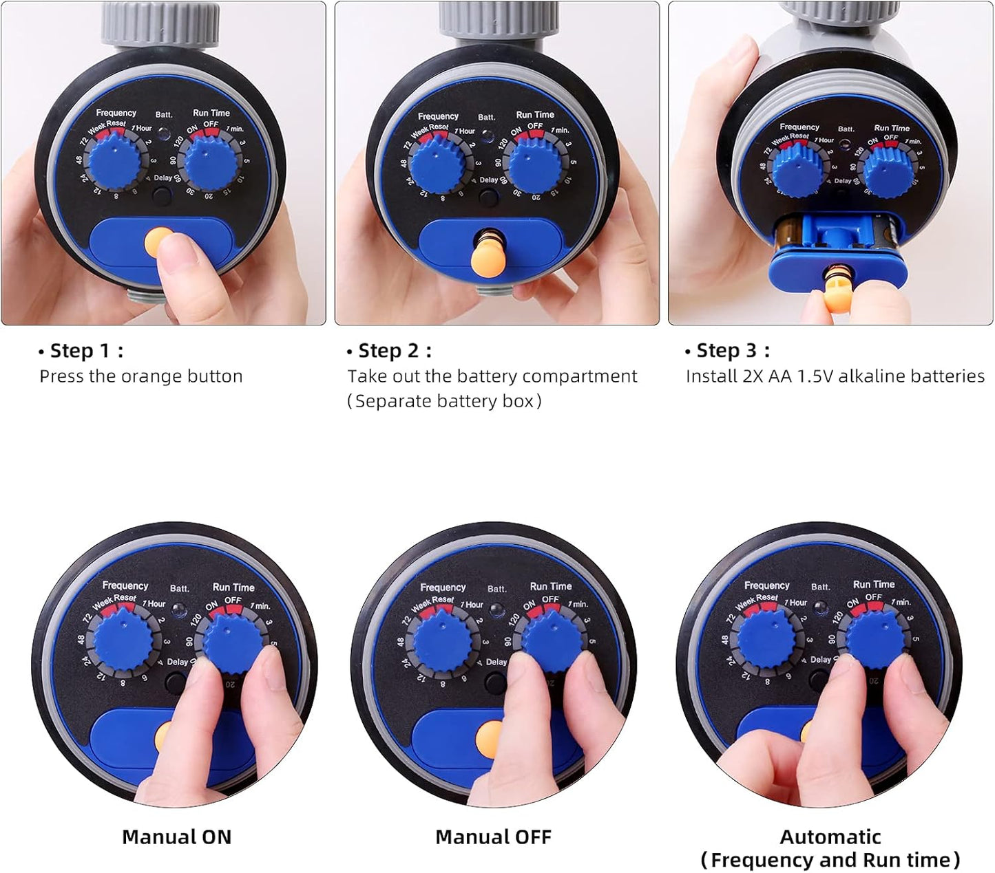 Sprinkler Water Timer Programmable Garden Zero Pressure Waterproof Irrigation Controller Hose Timer for Outdoor Lawns & Garden Blue