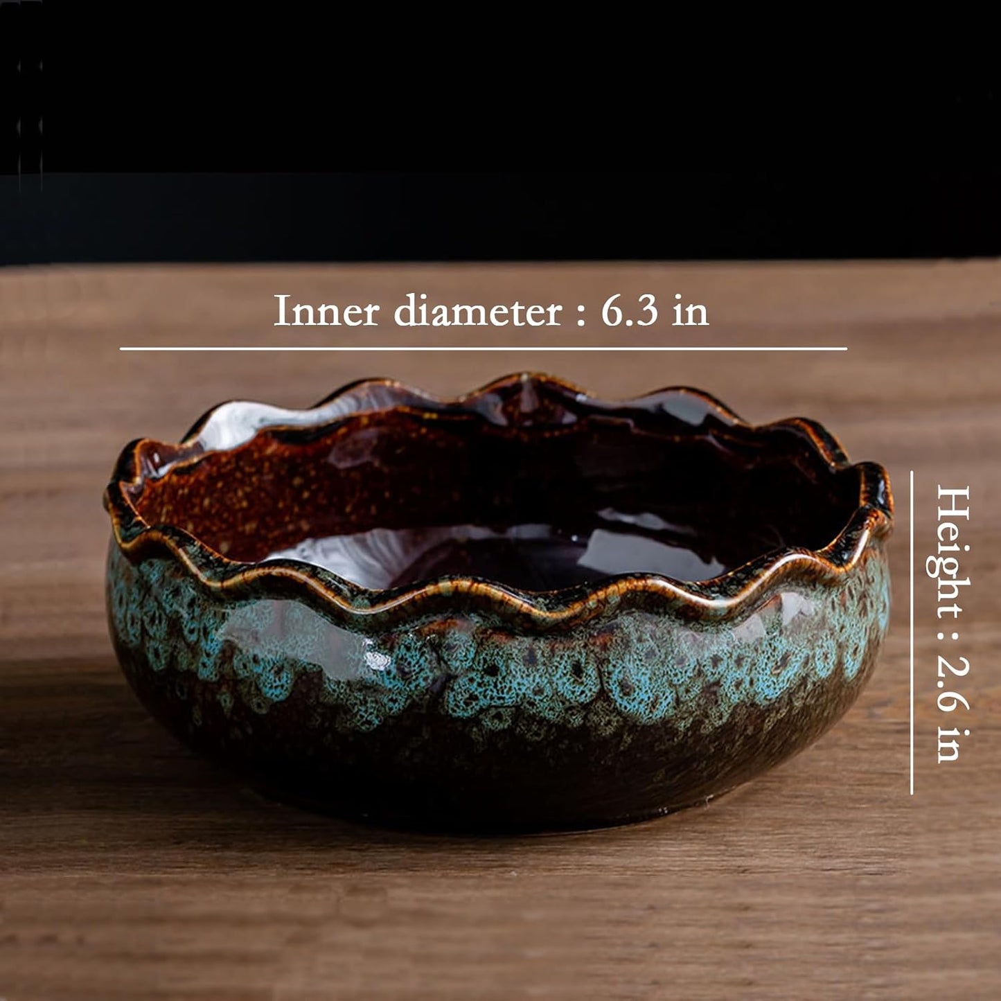 RUIGO Lotus Flower Bowl,Aquatic Planter Bowl,Bonsai Pots with Lotus Flower Design,Ceramic Lotus Flower Bowl,Perfect for Growing Hydroponic Plant,Decorative Bowl for Home,Garden