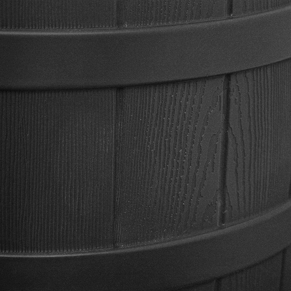 Good Ideas Rain Wizard 50 Gallon Plastic Outdoor Home Water Storage Tank Rain Barrel Collector with Brass Spigot and Flat Back Design, Black, 2 Pack