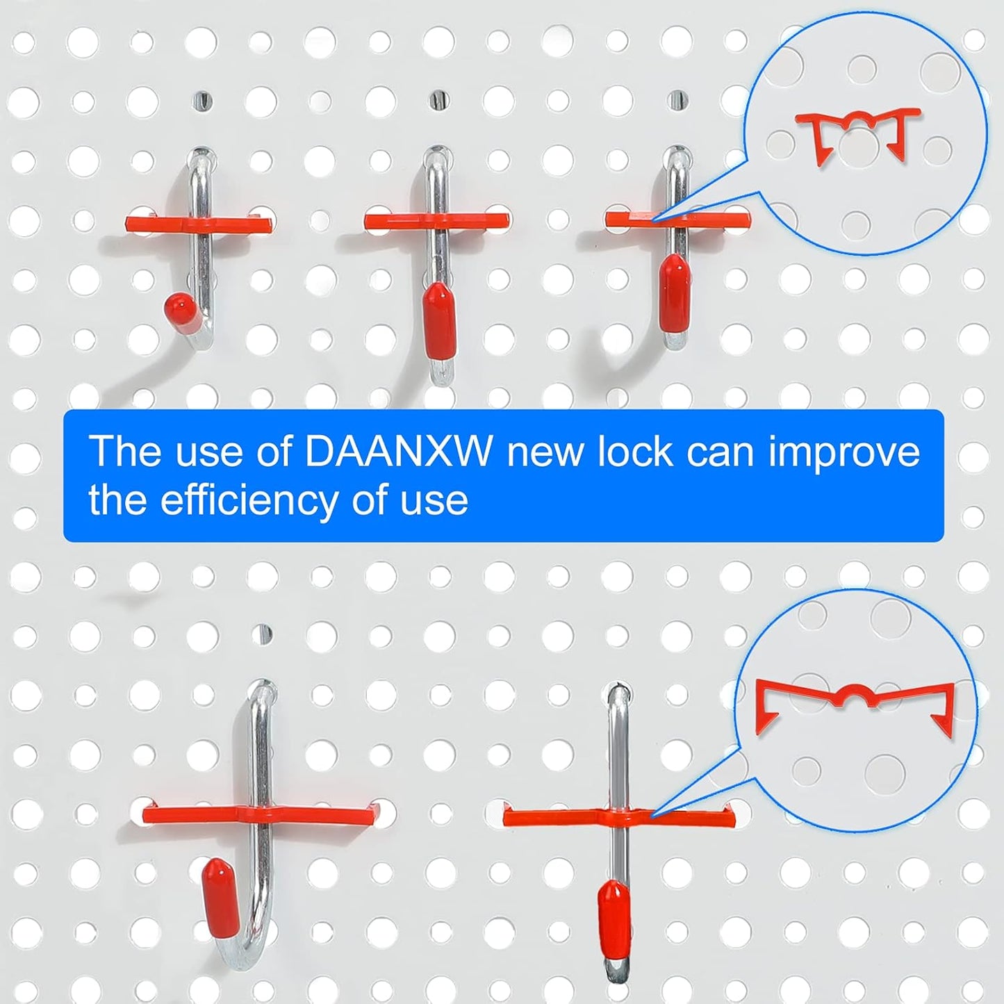 Peg Board, Heavy Duty Steel Organization Panels, Universal 1/8 and 1/4 Peg Board Accessories, Ideal for Garage Tool Storage, Pack of 4(White, 16X10.5)