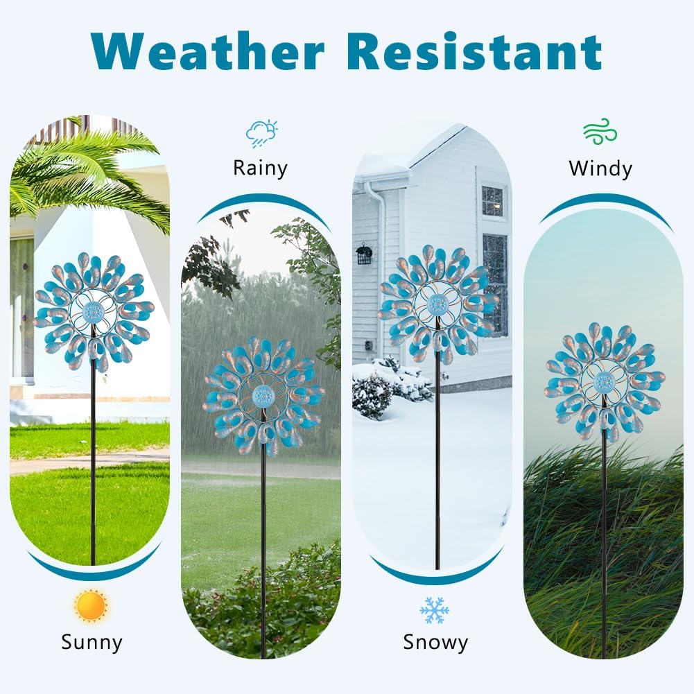 Metal Wind Spinner,Outdoor Wind Spinners & Sculptures for Yard and Garden Art Decor,Garden Windmill for Patio,Lawn