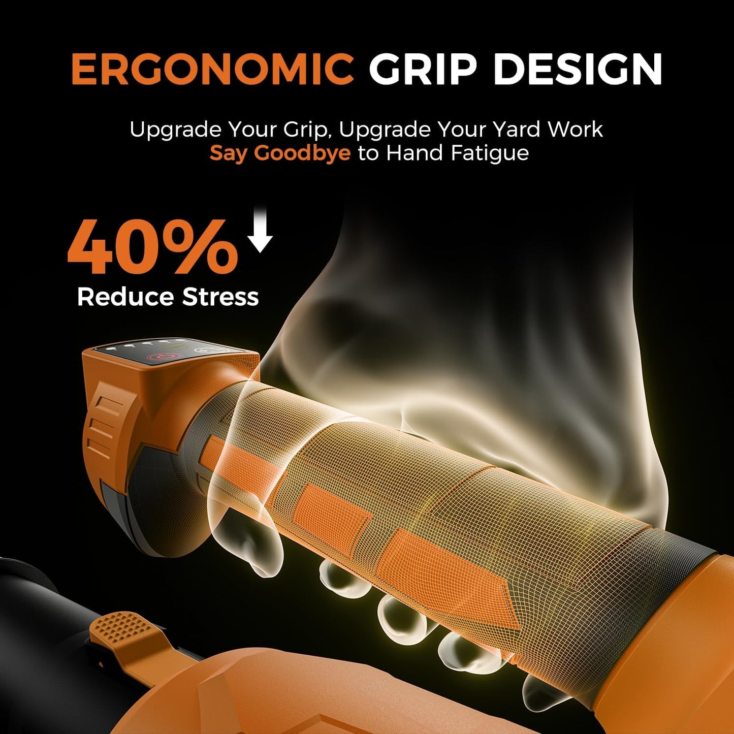 Leaf Blower Cordless - 650CFM Brushless Motor Leaf Blower with 6-Speed Control & Ergonomic Handle - Includes 2 x 5.0Ah Batteries & Fast Charger - Blowers for Lawn Care, Yard, Patio, Leaves, Snow, Dust