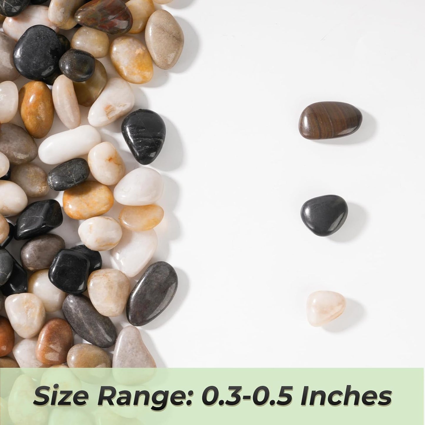 SIDONG 10 LB Mixed River Rocks, 0.3-0.5 Inches High Polished Pebbles for Indoor Plants, Aquarium Rocks Used in Fish Tank, Decorative Stones for Plants, Vases, Home Décor, Crafting, Garden Landscaping