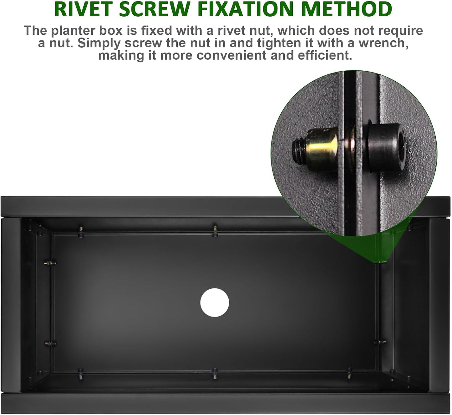 Steel Planter Box 32"x16"x16", Square Metal Planter Box Indoor&Outdoor, Steel Planter Heavy Duty for Commercial and Residential Use