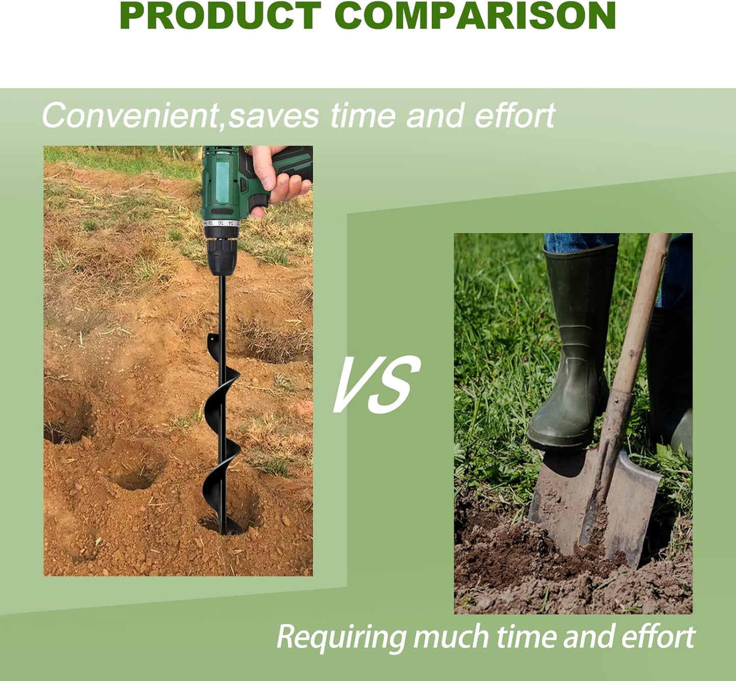 LONGRUN Auger Drill Bit for Planting-1.7"x15" Planting Auger, Garden Spiral Hole Drill Bulb Planter Tool for Planting, Bedding Plants, Flowers, Umbrella Holes - 3/8 Inch Hex Drive Drill Augers