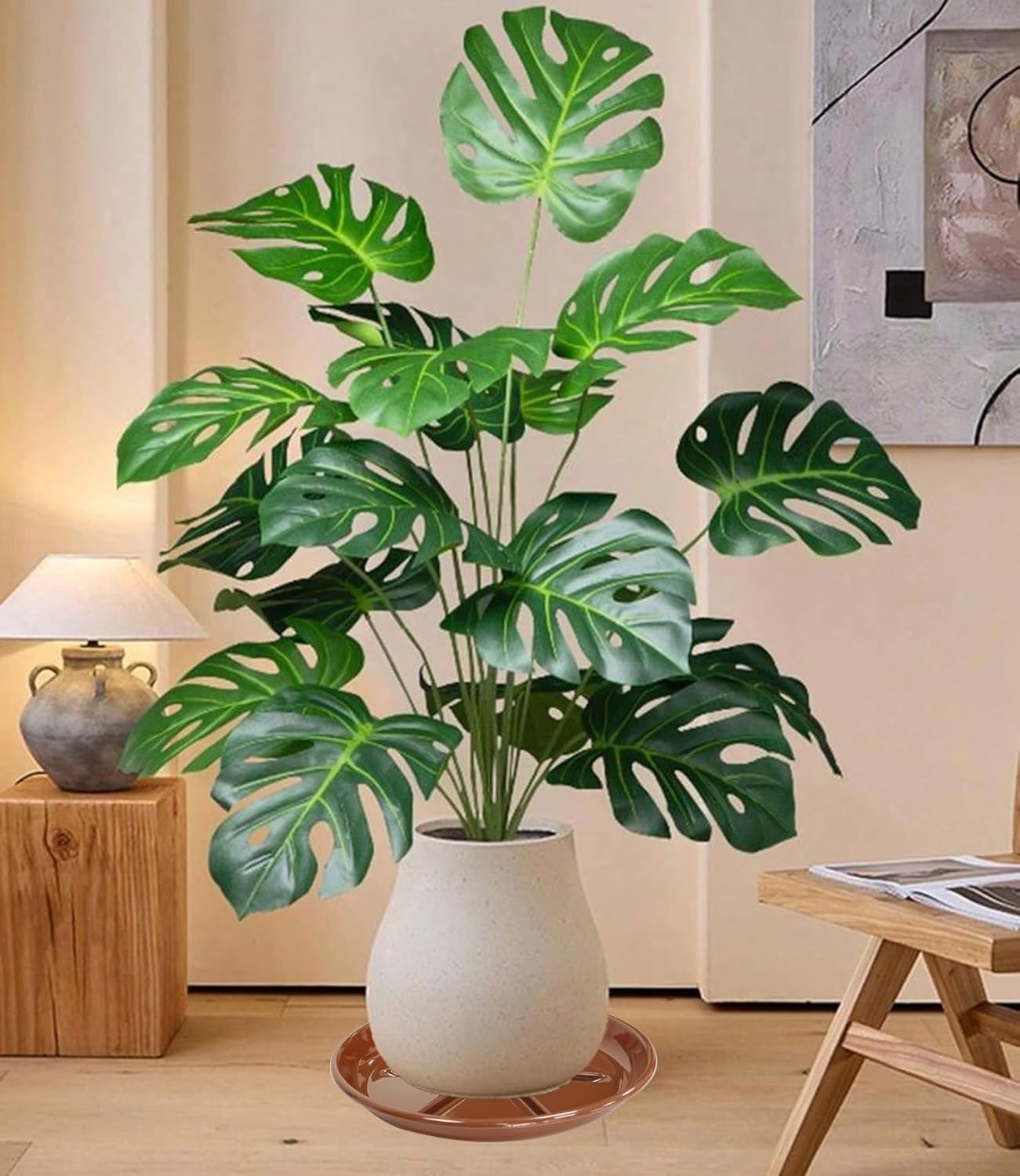 6 Pack of Plant Saucer 12 inch, Large Heavy Duty Plastic Saucers Round, Plant Drip Trays for Indoors Outdoor, Plant Water Tray for Planters, Brown