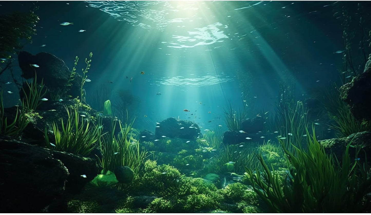 Underwater Fish Tank Background Under The Sea Aquarium Background Ocean Floor Aquatic Plants Fish Tank Backgrounds Deep Sea Sunray Tropical Aquarium Fish Reptile Tank Backgrounds 30x12in
