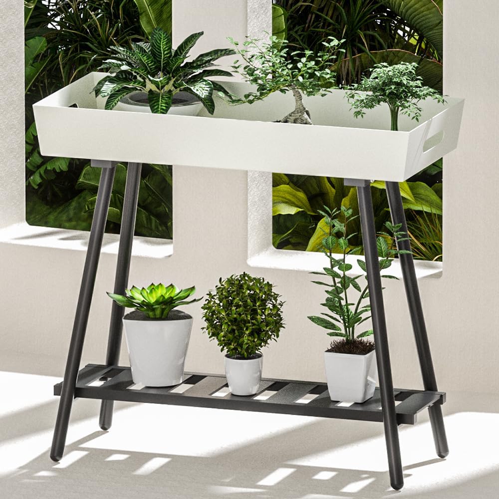 Exceptional Indoor & Outdoor Plant Stand Aluminum Flower Rack - Perfect for Patio, Lawn, Garden - Aesthetically Pleasing & Durably Crafted Plant Holder