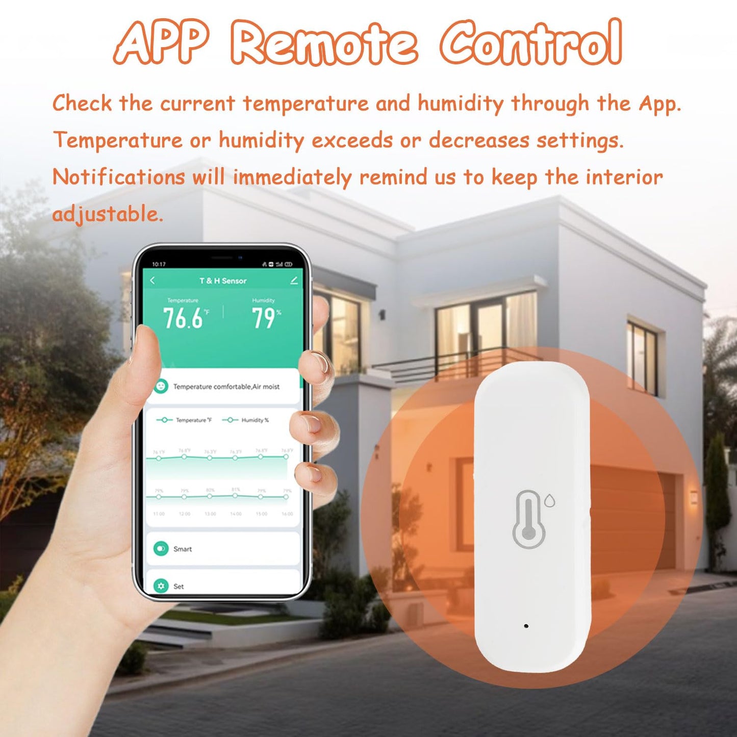 WiFi Hygrometer Thermometer Sensor, Indoor Outdoor Wireless Temperature Humidity Sensor, with Remote Monitor and Alert Compatible with Alexa(4 Pack)