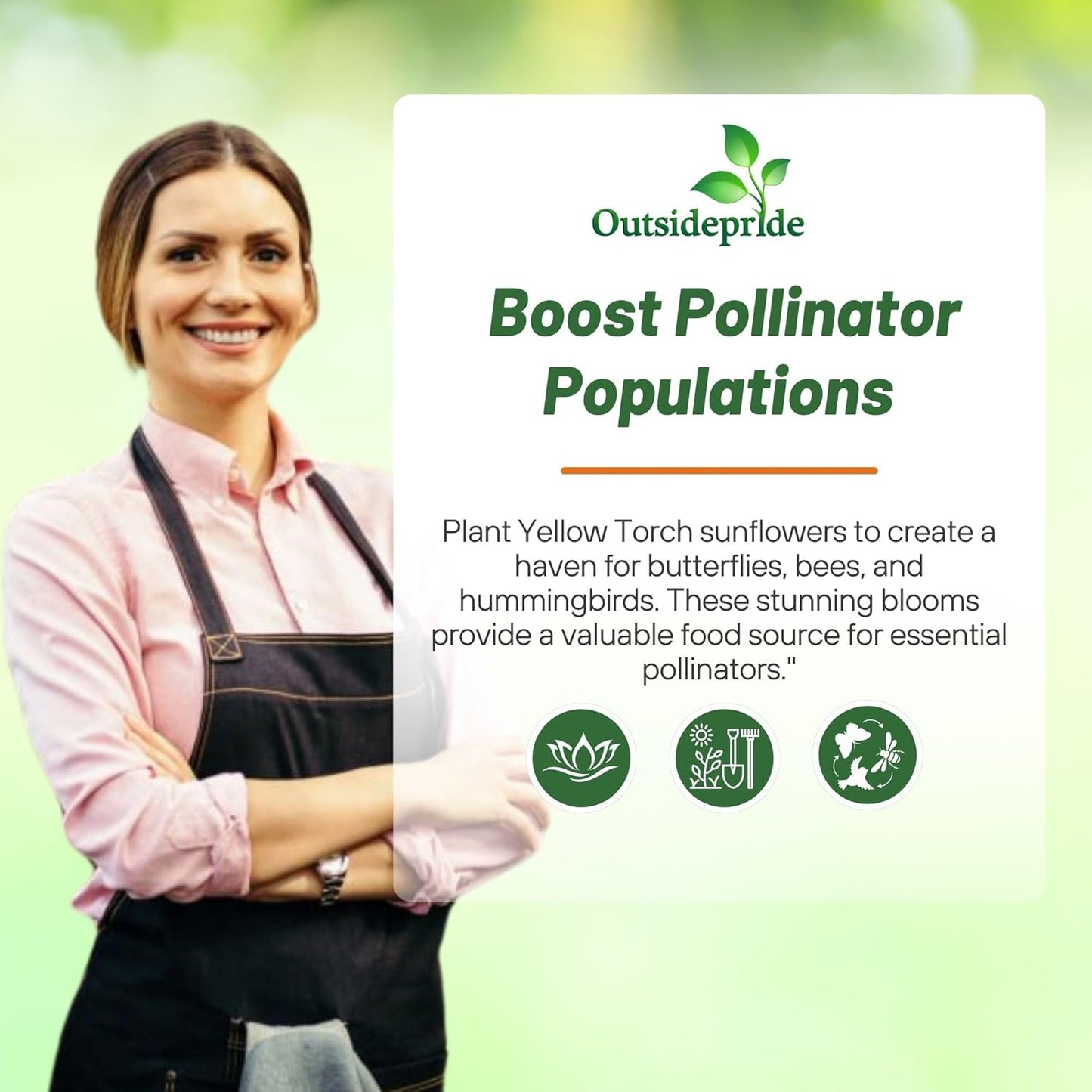 Outsidepride Yellow Torch Mexican Sunflower Seeds - 1000 Pcs Annual, Easy-to-Grow, Yellow Tithonia Speciosa Flower Seeds w/Drought-Tolerant Blooms for Pollinator Gardens & Vibrant Summer Landscaping