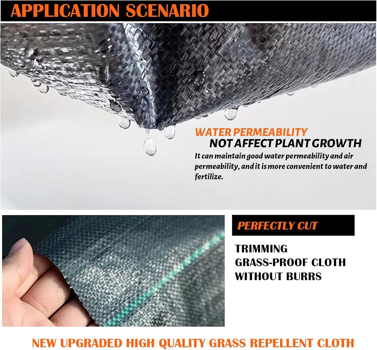 3Size Weed Barrier Landscape Fabric Heavy Duty Woven Ground Cover Weed Cloth Geotextile Fabric Driveway Fabric (3x100FT)