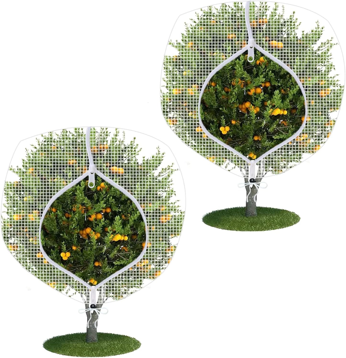 Fruit Tree Netting Covers with Zipper to Protect from Squirrels and Birds Large Netting for Fruit Trees Net Protection, White, 8' x 8', 2 Pack