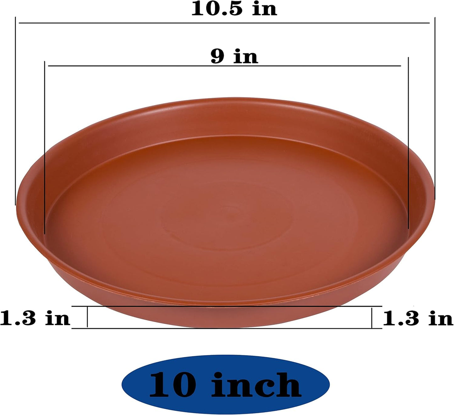 4 Pack of 10 inch Plant Saucer, Bird Bath Bowl 10 inch, Plant Tray for Pots, Plant Saucers for Indoors, Plant Trays for Planter 8"/9"/10" (10 inch, Terracotta)