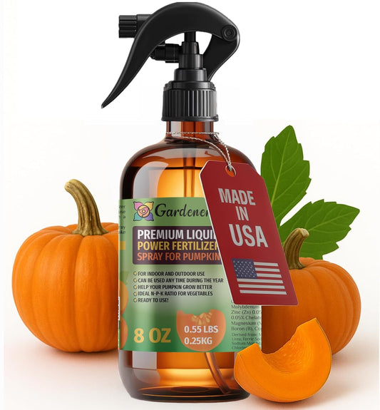 Liquid Power Pumpkin Fertilizer Spray – Ready-to-Use Liquid Plant Food Mist for Pumpkin – Premixed, Easy Application – Fast-Acting Formula for Growth, Roots & Yield – Indoor & Outdoor Use – 8 oz