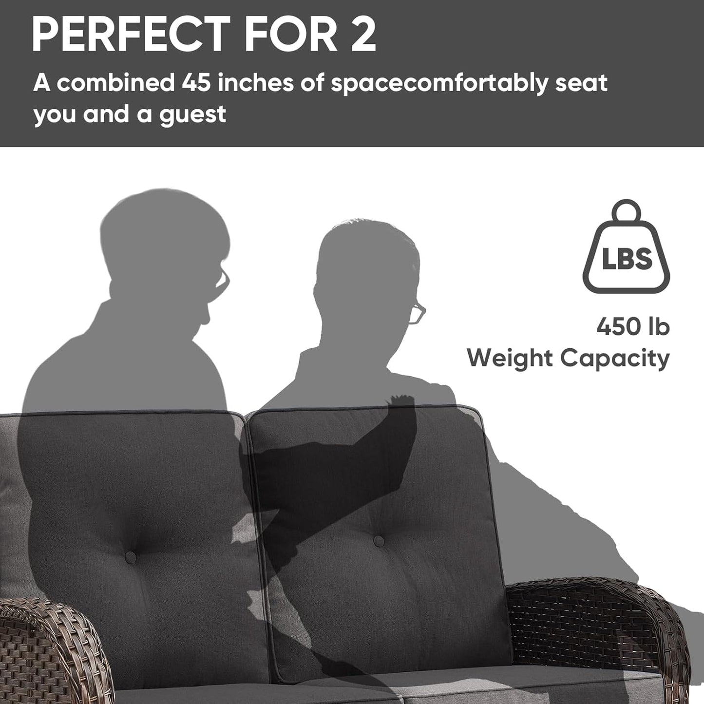 HUMMUH 4-Piece Patio Furniture Wicker Outdoor Conversation Set,All-Weather Rattan Outdoor Sofa Set Patio Chairs Coffee Table for Backyard,Porch,Deck