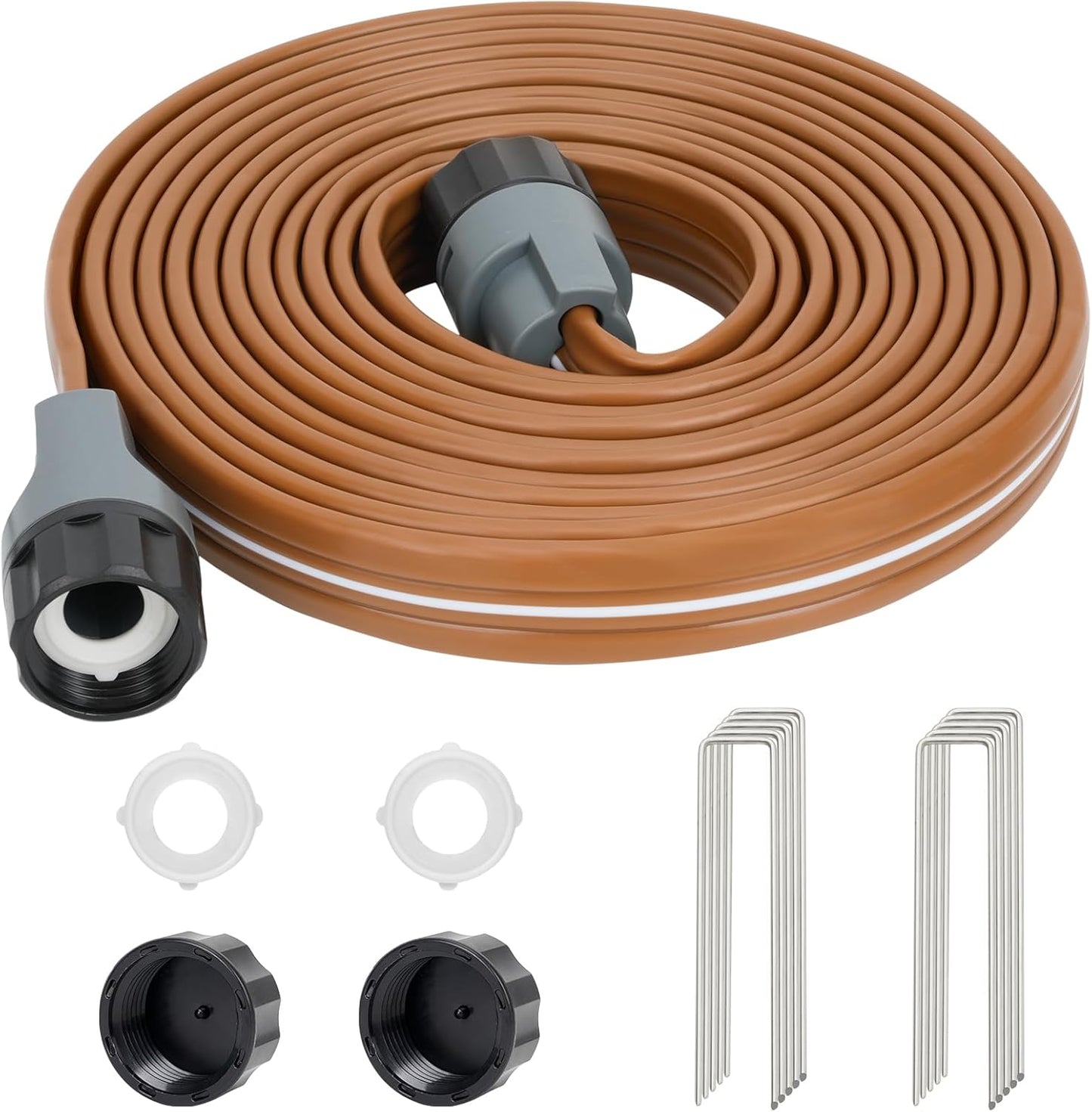 LINEX Sprinkler Soaker Hose 20 ft for Garden, Watering Hose with Holes, High-Efficiency Sprinklers System for Lawn and Garden with Staples