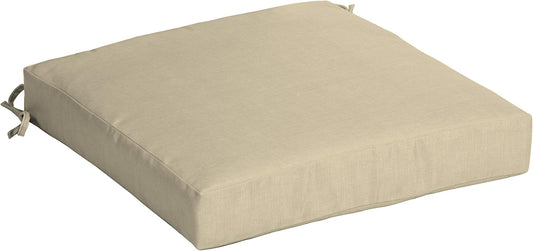 Arden Selections Outdoor Seat Cushion, 19 x 19, Rain-Proof, Fade Resistant 19 x 19, Tan Leala (Pack of 4)