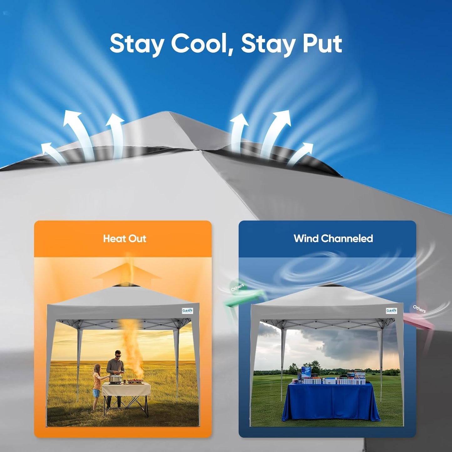 Quictent 10x10 Pop Up Canopy Tent, Instant Setup Gazebo for 1 Person, Portable & Compact, Waterproof & UV Protection, Ideal for Camping, Beach, Parties, and Outdoor Events