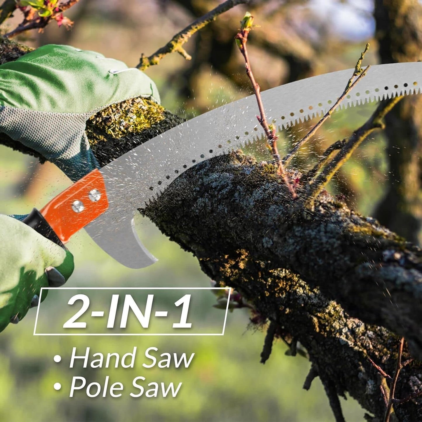 Walensee Pole Saws for Tree Trimming 10FT Lightweight Manual Stainless Steel Extension High Pole Pruning Pole Saw with Blade for Trimmer Branches Pole Cutter Pole Pruner at Forestry Yard Garden Patios