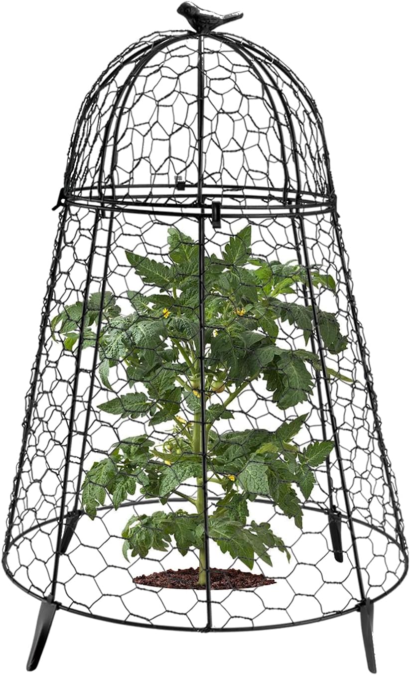 Plant Protector Chicken Wire Cloche, Plant Protectors from Animals, 18.7×12 Inch Large Garden Cloches for Plants, Sturdy 2-in-1 Cloche Dome for Plants, Plant Protectors for Easy Pruning