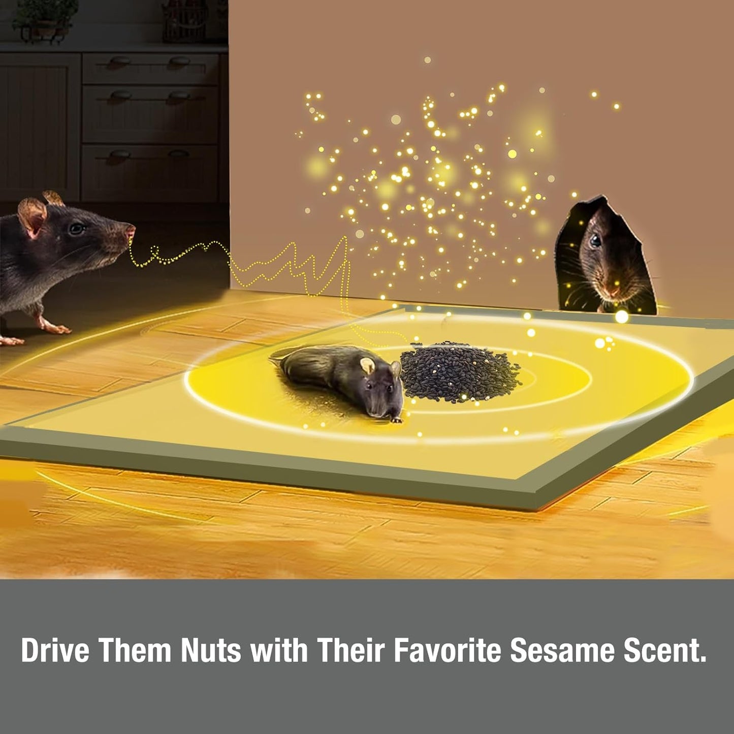 Mouse Trap Glue Board 13-Pack,3X Faster Catch with Built-in Sesame Scent, Sticky Trap for Crawling Pests, Rats & Mice Extra Heavy & Sticky, Biodegradable, Indoors Home & Commercial