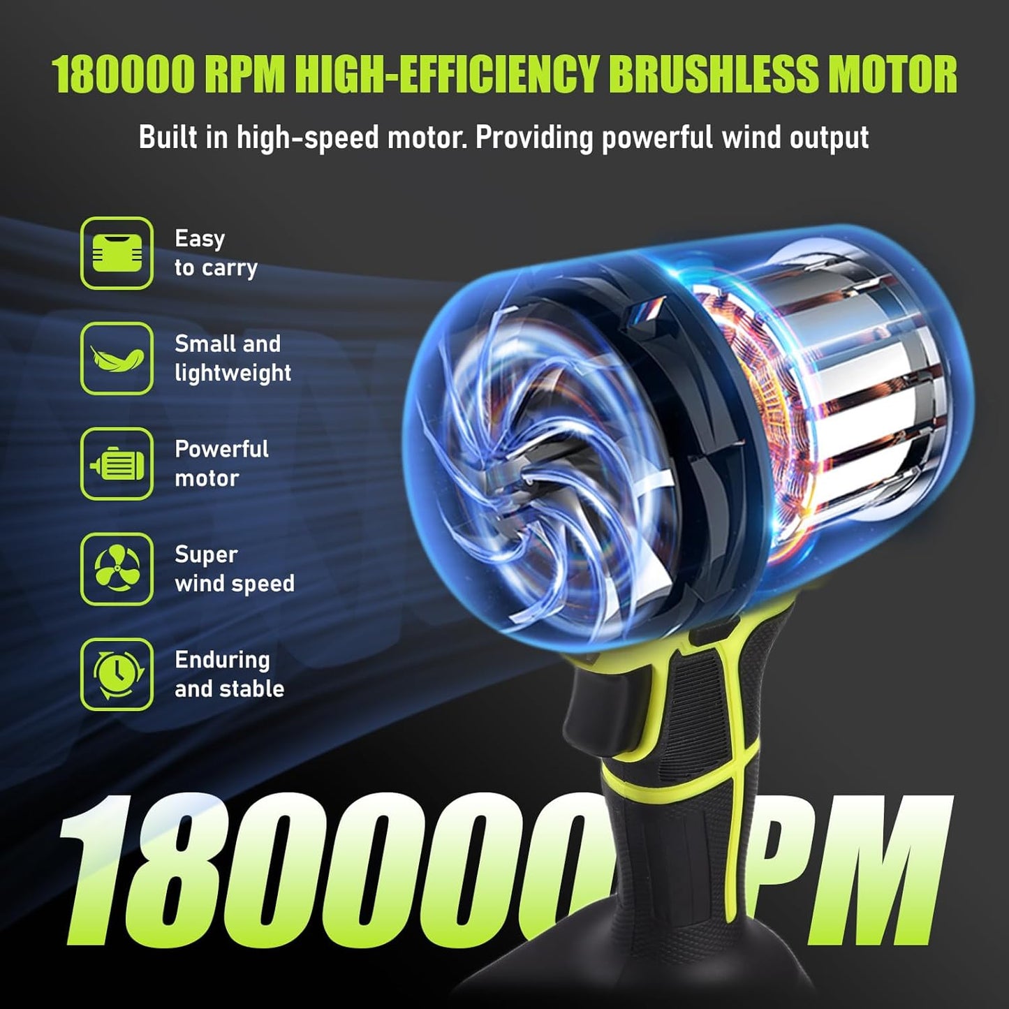 Leaf Blower Cordless with 2 Battery and Charger, Electric Blowers for Lawn Care & Garden, 21V 4000mAh Battery Powered Leave Blowers, Lightweight Handheld Blower for Patio, Car, Dust, Driveway