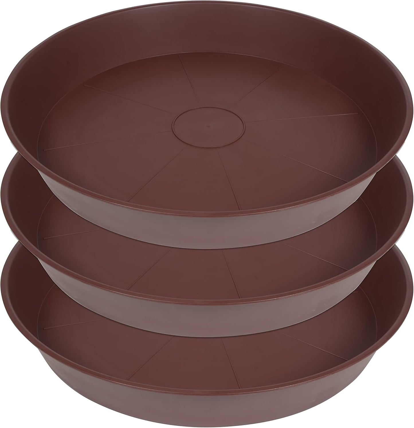 3 Pack of 20 22 inch Plant Saucer (19.2 Inch Base), 3.6" Depth Tray, Large Garden Plastic Flower Planter Plant Trays for Indoors Outdoor (22", Chocolate)