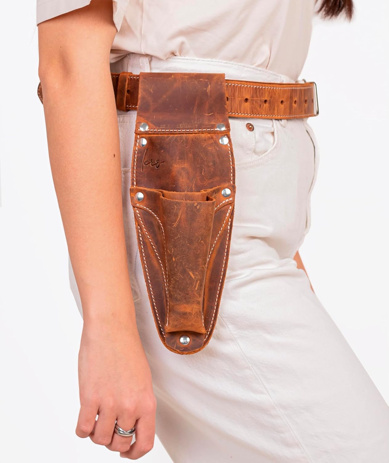 Hori Hori Leather Sheath Belt with Pruner and Scissor Pockets. Personalized Florist Tool Belt Leather, Gardening Belt with Pockets.