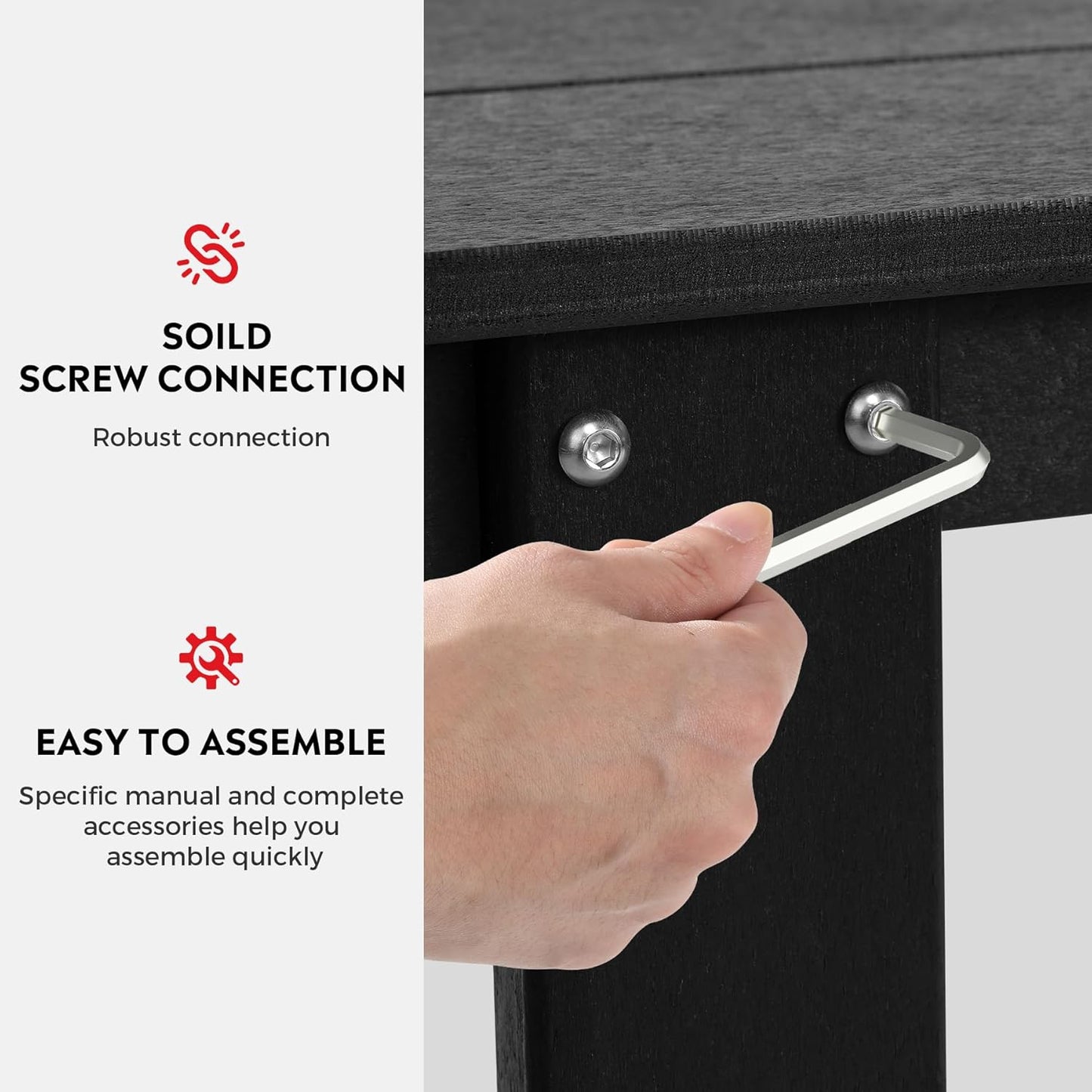 Garden Bench, Front Porch Bench Entryway Park Bench, Patio Backless Garden Seat for Outdoors/Indoor, Low Farmhouse Bench, Black