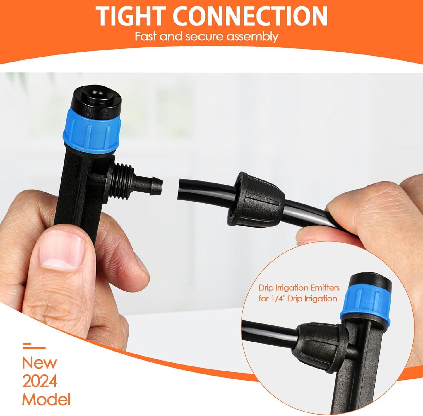 55 Pieces Drip Emitters Fan Shape with Stake for 1/4" Irrigation Tubing: Adjustable 360 Degree Water Flow Irrigation Universal Vortex Sprayer On 5" Stake Drip Pipe Sprinklers Fittings