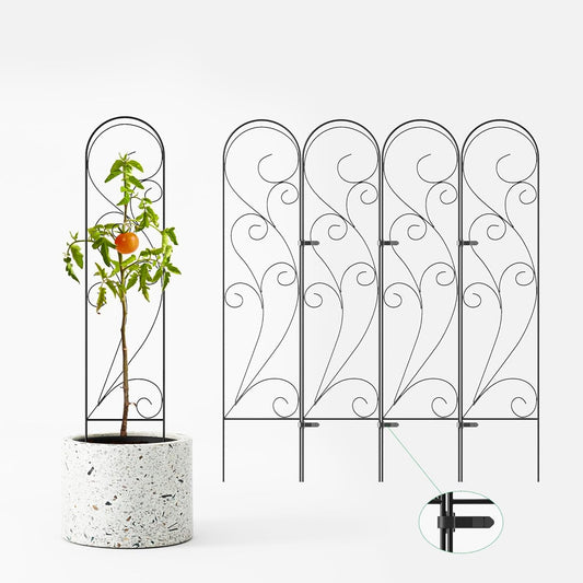 Zhongma 4 Pack 36" Metal Plant Trellis for Potted Plants Climbing,Indoor and Outdoor Fence Plant Support Trellis for Flower and Vagetable