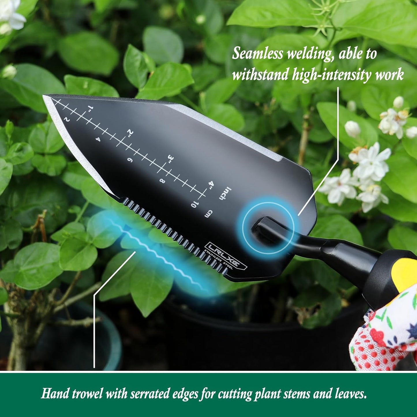 Garden Shovel-Heavy Duty Gardening Hand Trowel, Stainless Steel Garden Trowel with Rubberized Handle, Garden Tool for Soil Planting Digging Transplanting(Hand Trowel) (Yellow Handle)