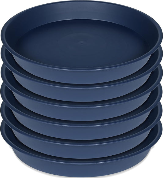 6 Pack of 12 inch Plant Saucer, Heavy Duty Plastic Plant Saucer 12" Round, Durable Plant Tray for Pots, Plant Saucers for Indoors, Plant Trays for Planter (12", Blue)