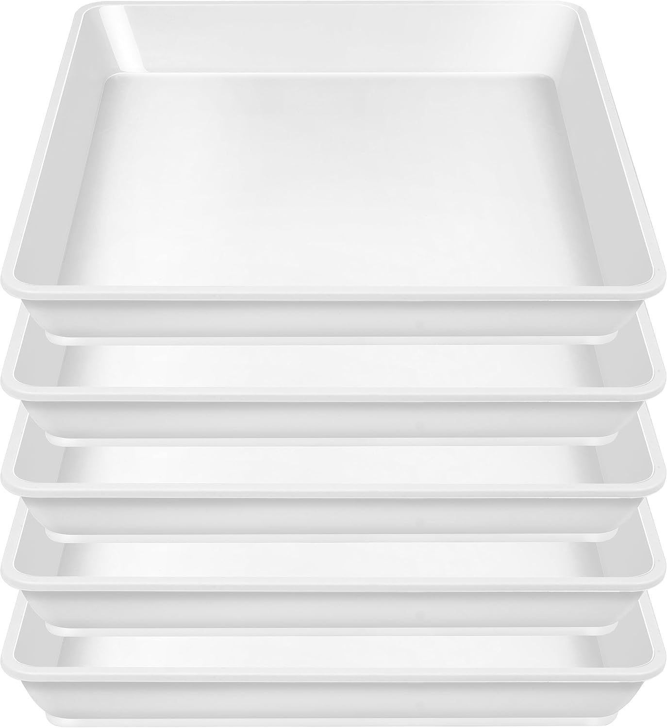 Square Plant Saucer 10 Inch, 5 Pack Plastic Plant Water Dray Tray Plants, Pot Saucers for Plants Square Planters for Indoors and Outdoors Plants，Saucer for Plant Pots.