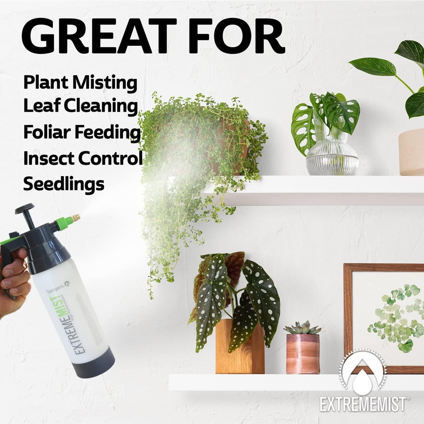 ExtremeMIST High-Performance Garden Sprayer - Ultimate Plant Mister & Spray Bottle for Plants - Horticultural Hand Pump Sprayer with Adjustable Brass Nozzle - Outdoor & Indoor Plant Humidifier - 20 Oz