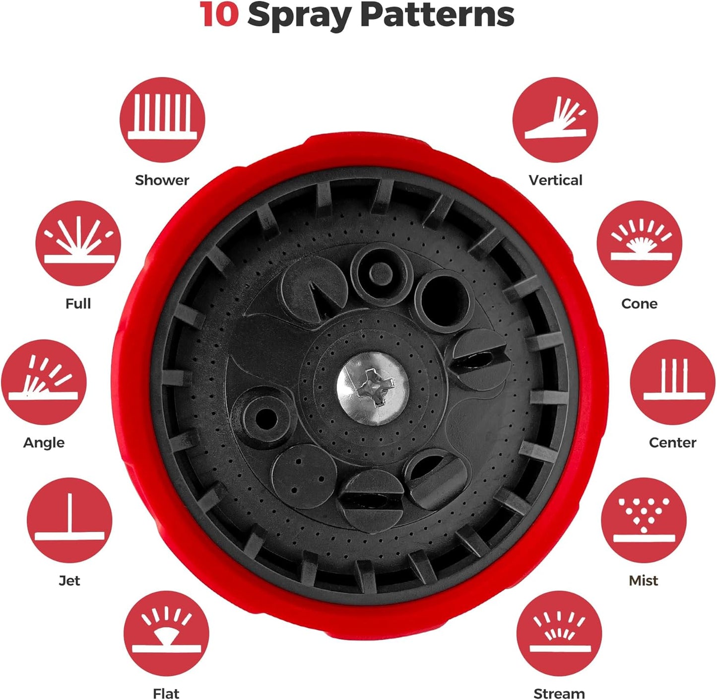 YASQA Garden Hose Nozzle,10 Spray Patterns | Standard 3/4”Diameter Garden Hose Thread Sprayer Durable Water Hose Nozzles No Leaking For Lawn & Garden, Watering Plant,Washing Car,Cleaning,Showering Pet