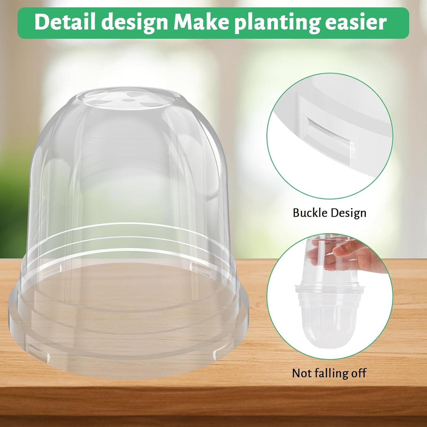 36 Packs 5/4/3.5 Inch Clear Plant Pot Humidity Domes, Transparent Seedling Domes Compatible with 5/4/3.5 Inch Reinforced Nursery Pots