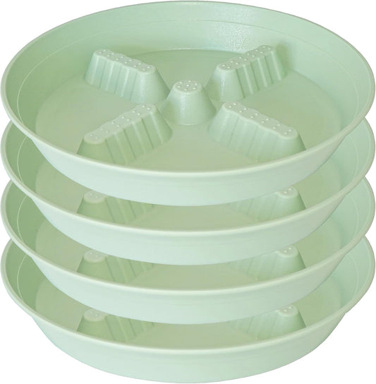 4 Pack Plant Saucer 8 inch, 10 12 14 17 inch, Plant Stand Plastic Plant Saucers for Indoors Outdoor, Heavy Duty Flower Planter Drip Trays for Pots, Pot Saucers for Plants, Grow Bags Saucers