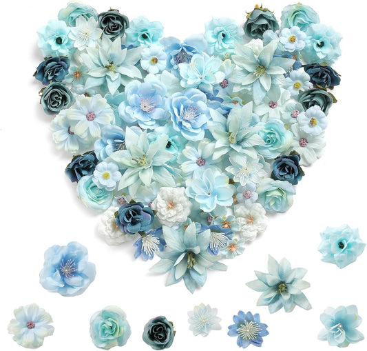 Serra Flora Realistic Mini Silk Flower Heads Set – Multicolor Daisy & Rose Artificial Flowers for Outdoor Wedding Garlands, DIY Crafts & Home Decor Accents