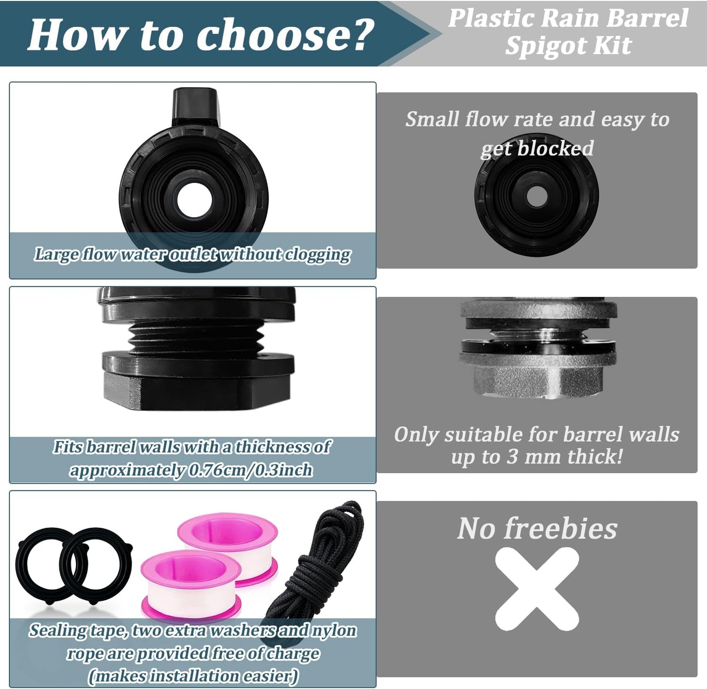 Rain Barrel Spigot Kit 4 Kit Water hose Shut-Off Ball Valve Plastic Garden Hose Shut Off Valve+3/4 GHT Rain Barrel Bulkhead Fitting for Rain Barrels Water Tank Pond Aquarium Tubs Pools Spigot