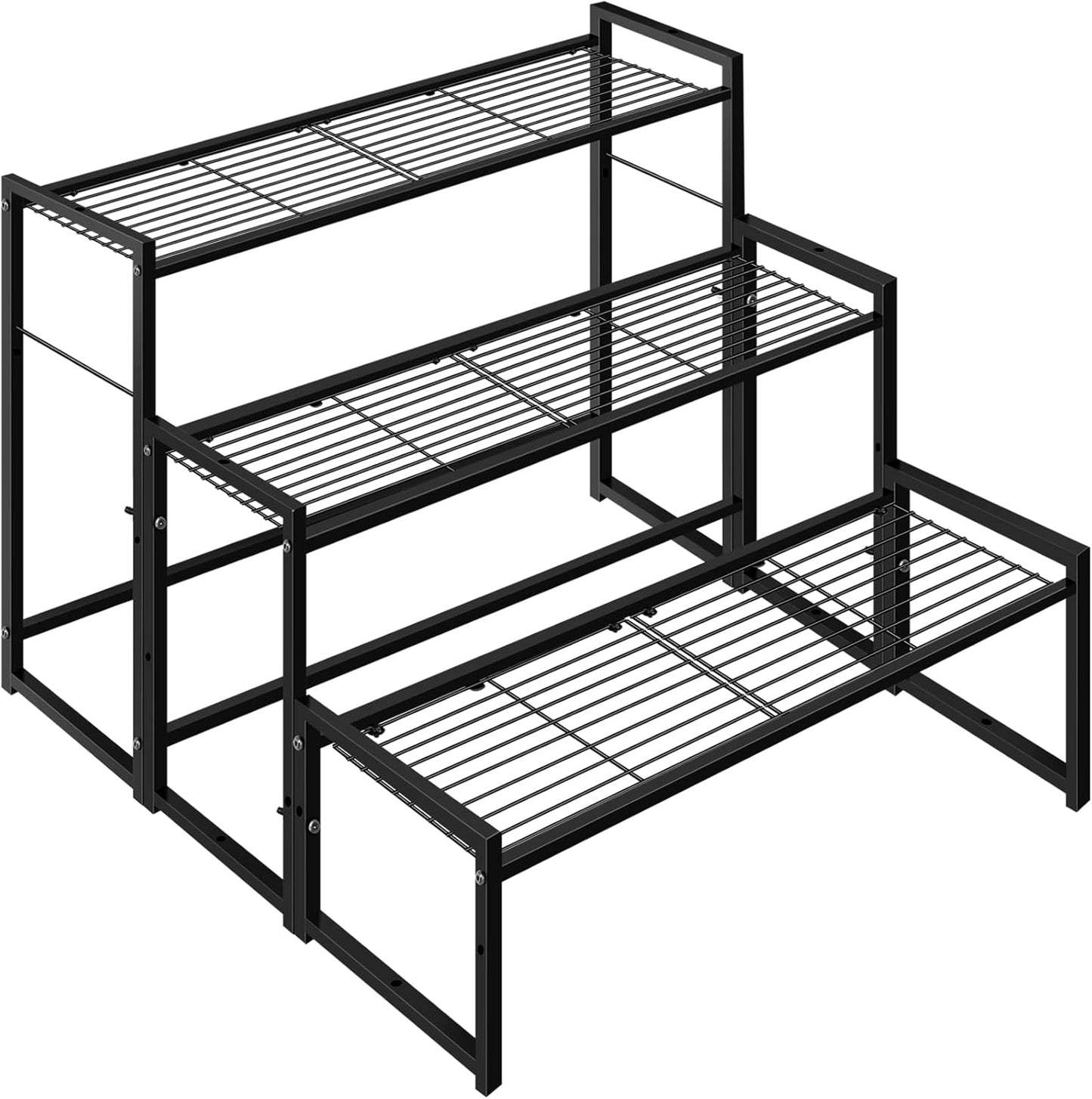 3 Tier Metal Plant Stand Indoor Outdoor, Ladder Flower Pot Holder Plant Stands, Stackable Heavy Duty Tall Plant Shelf Flower Pot Holder for Garden, Display Rack