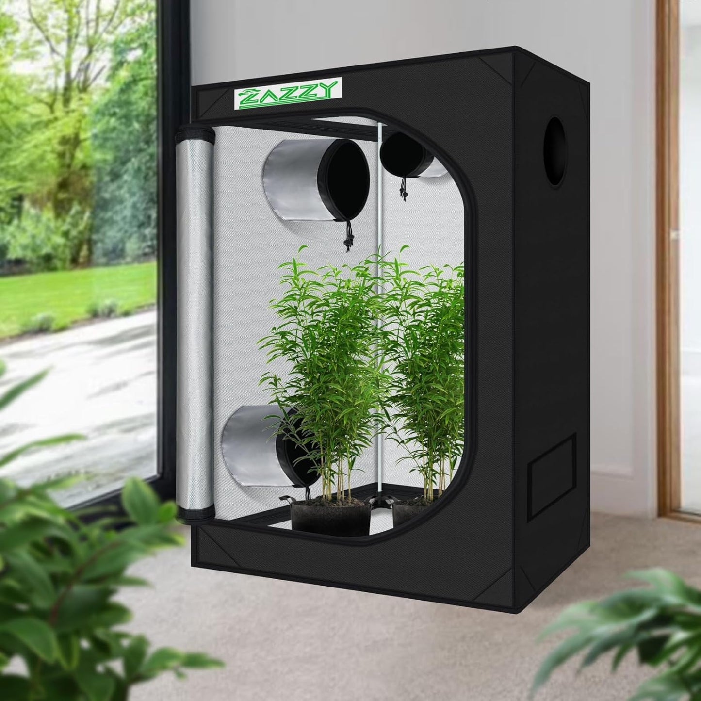 zazzy Tent for Plants Indoor, 48"x24"x60" Grow Tents Plant Tent 600D Mylar Reflective Grow Tent for Hydroponics Indoor Growing 4x2