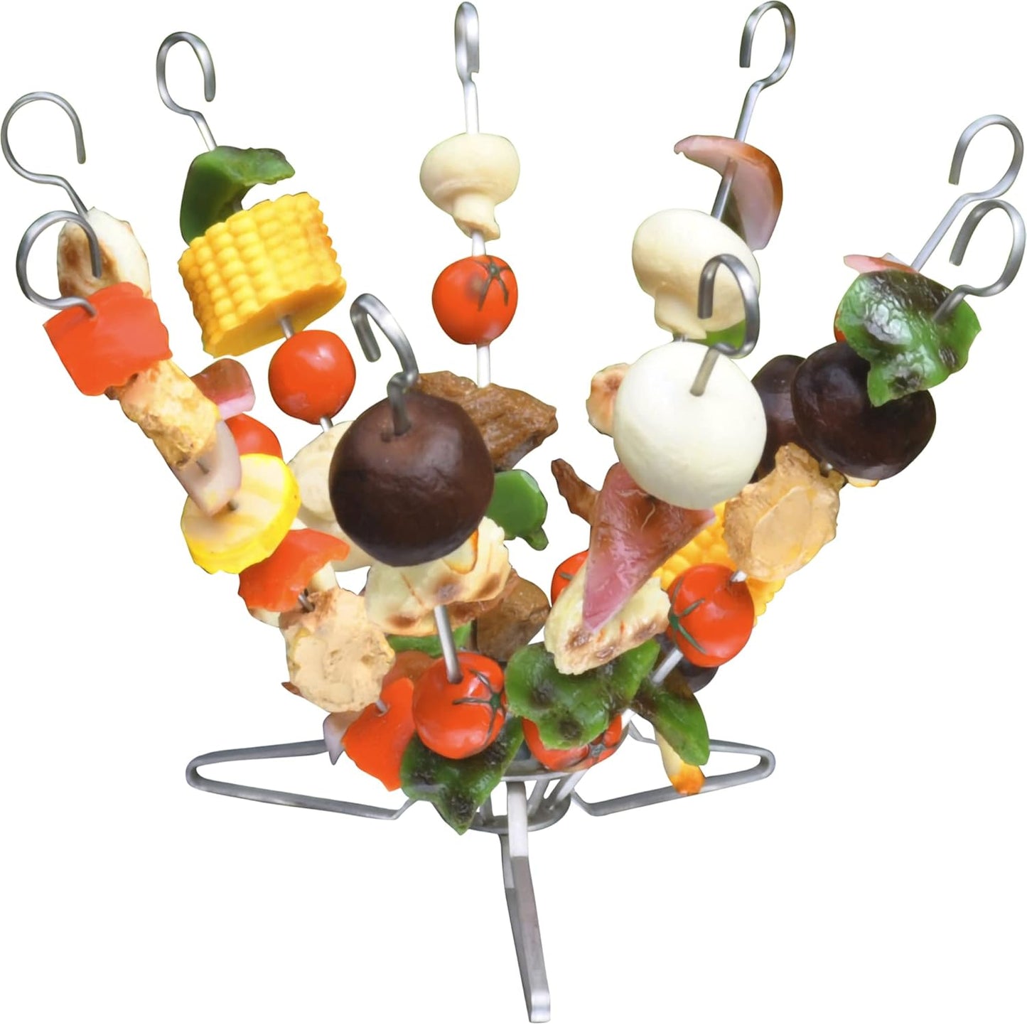 O-Yaki Flat Metal Kabob Skewer for Grilling – Set of 9 BBQ Skewers Stainless Steel with Storage Bag, Dishwasher Safe Skewers with Hook Handle & Sharp Tip for Outdoor BBQ, Cookouts & Oven Use – 9 Inch