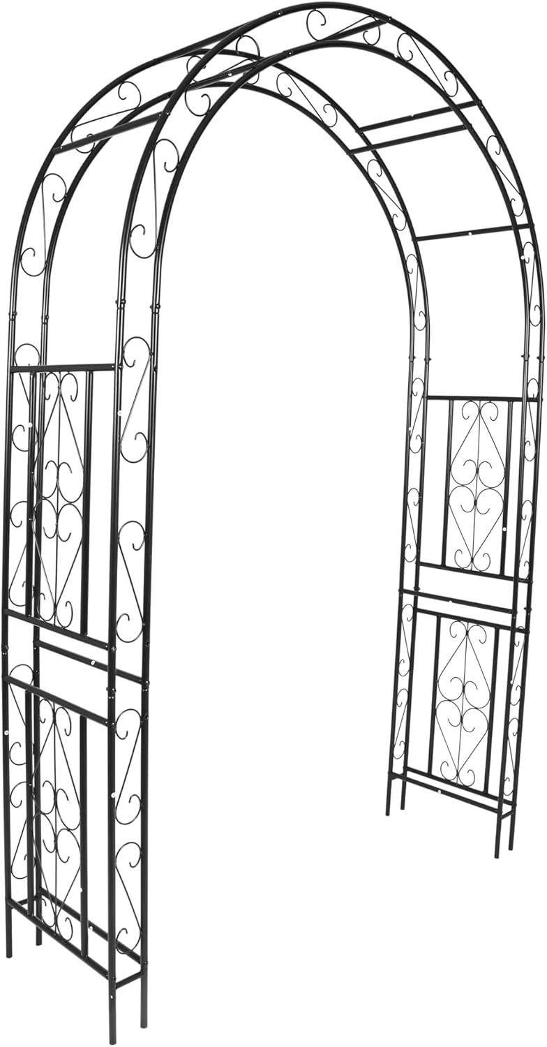 Metal Garden Arch 7.0ft High X 4.5ft Wide Garden Arbor for for Climbing Plants Roses Vines, Wide Garden Archway Arbor Trellis for Lawn Wedding Bridal Party Decoration Ceremony