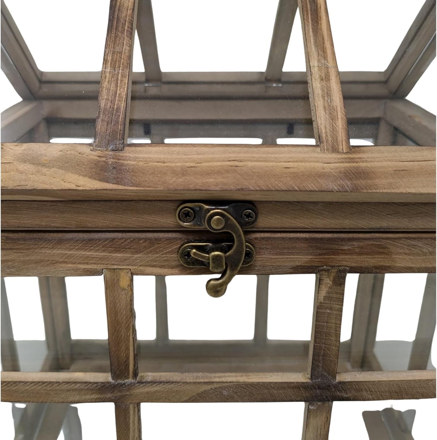 Orchid & Ivy Large Rustic Wood & Glass Plant Succulent Terrarium with Lid - 12" x 9.8" x 7" Decorative Farmhouse Tabletop Greenhouse Display for Air Plants, Dioramas, Fairy Gardens, Candle Lantern