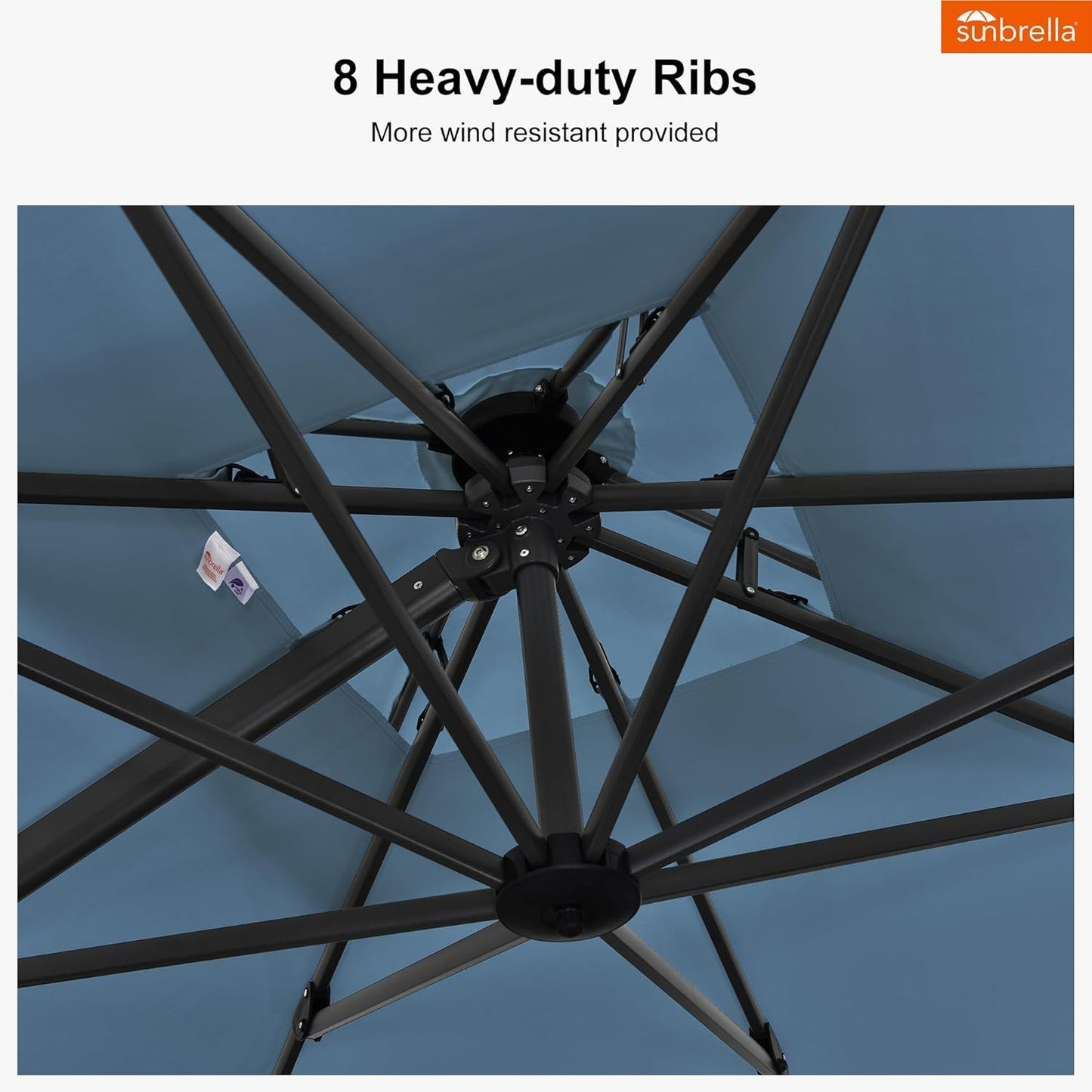 PURPLE LEAF Patio Umbrella 10' X 13' Outdoor Cantilever Umbrella Large Rectangle Double Top Heavy Duty Offset Umbrella with 360-Degree Rotation for Pool Garden Deck Spectrum Denim