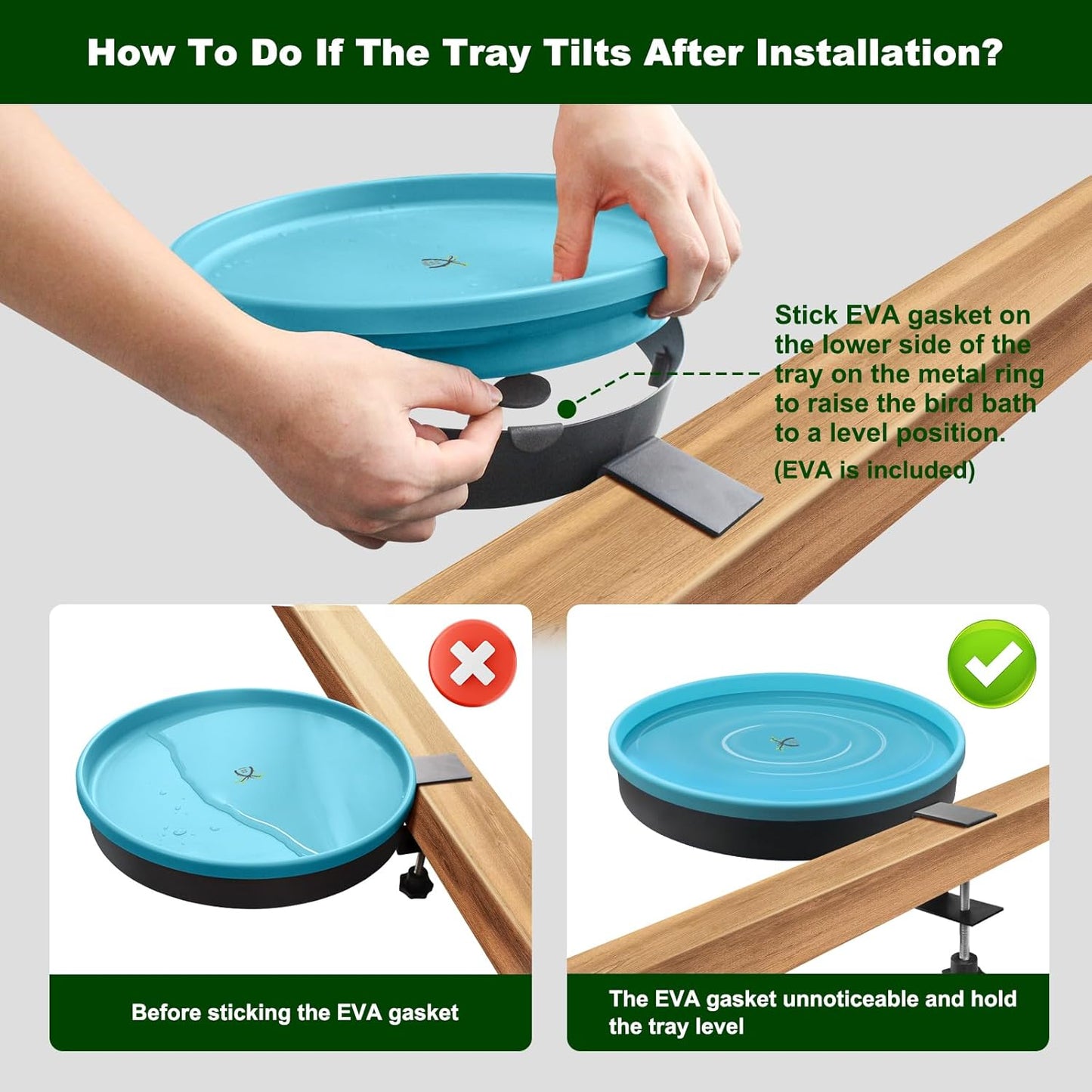 Heated Bird Bath for Outdoors for Winter, 3 Easy Ways to Mount Detachable Bird Bath Bowl, 75W Heated Bird Baths with Thermostatically Controlled for Garden Yard Patio Lawn, Blue