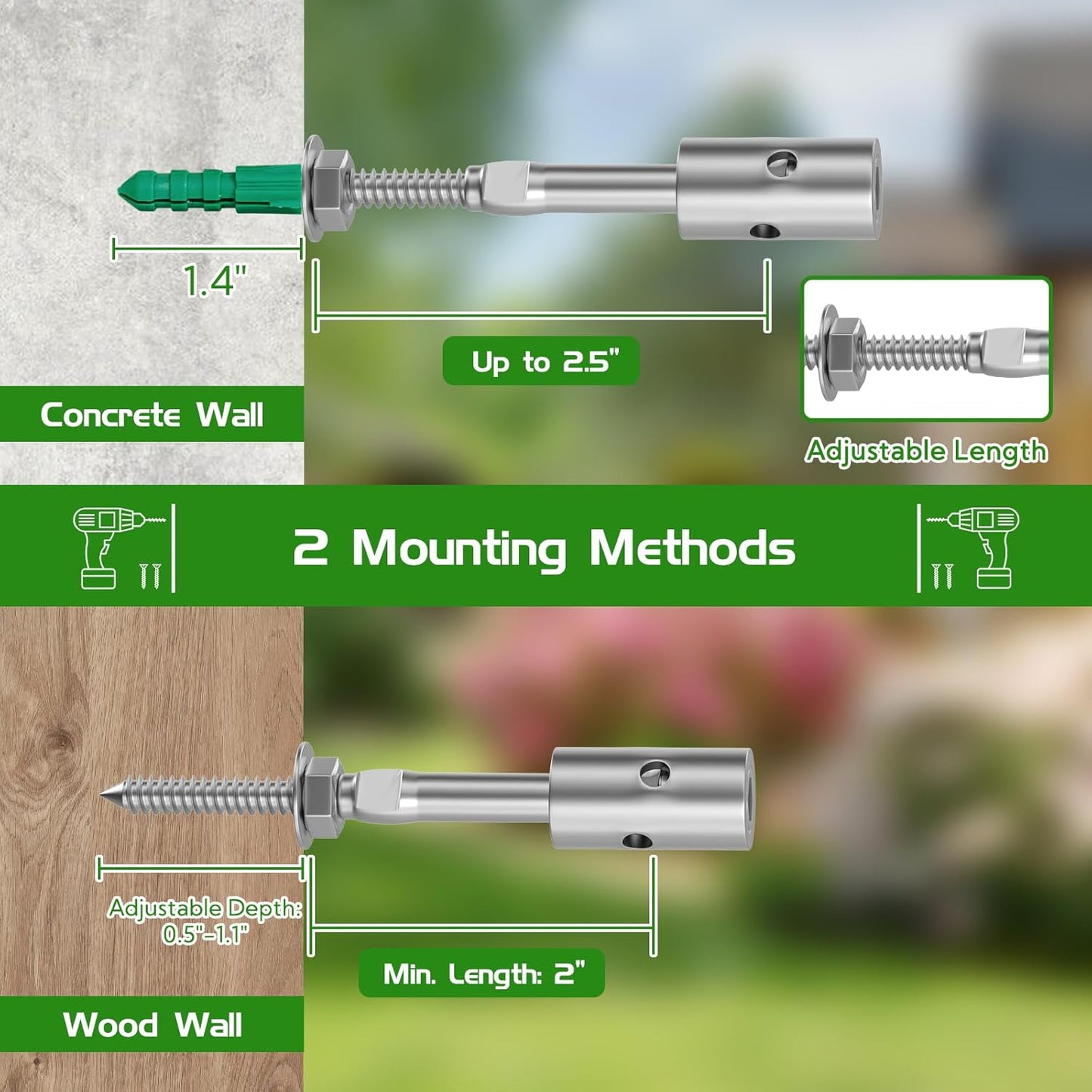 Trellis Wire for Climbing Plants Outdoor, 30 Set Wall Wire Trellis Kit with 1/8" x 164ft Stainless Steel Cable, T316 Espalier System Cable Trellis Kit with Adjustable Spacing Vines Green Wall